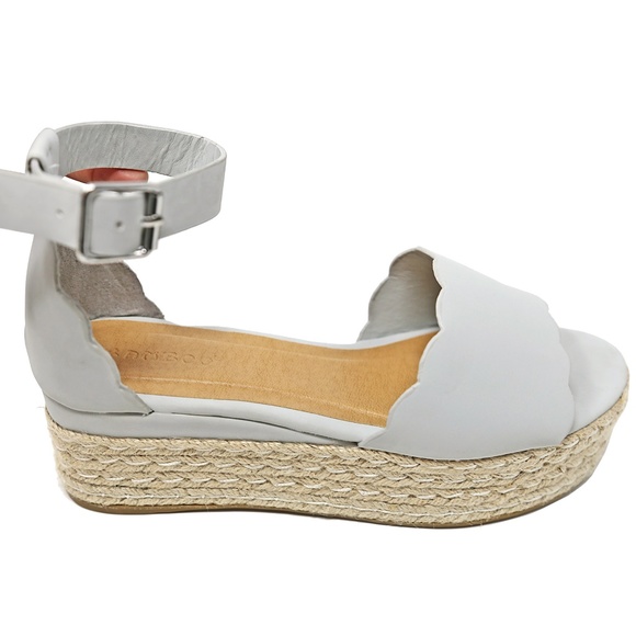 New Gray Open Toe Platform Espadrille Sandals - Picture 2 of 3